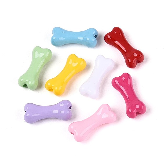 Непрозрачные акриловые бусины с распылением, кость