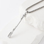304 Stainless Steel Spoon Pendant Box Chain Necklaces for Women, Tarnish Free