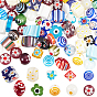 100Pcs 10 Styles Handmade Millefiori Lampwork Beads, Mixed Shapes
