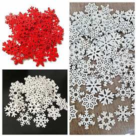 Unfinished Wood Pendant Decorations, for Christmas Ornaments, Snowflake Cutouts