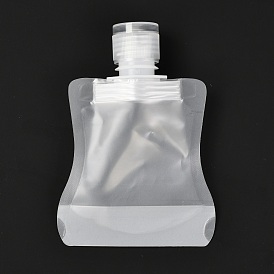 PET Plastic Travel Bags, Matte Style Empty Refillable Bags, Rectangle with Caps, for Cosmetics