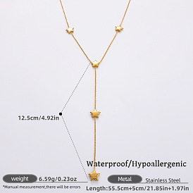316Ожерелья из хирургической нержавеющей стали с Y-образными кисточками для женщин, реальный 18 k позолоченный