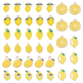 40 шт. 8 подвески из сплава эмали и смолы, золотой свет, лимон