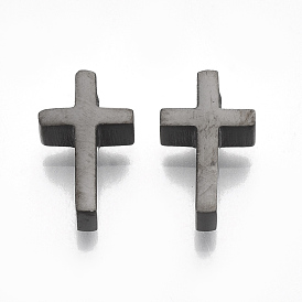 304 breloques croix minuscules en acier inoxydable