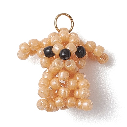 Подвески в виде собак, украшенные стеклянным бисером, с 304 нержавеющей стали