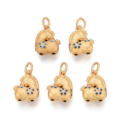 925 Подвески в виде лошади из стерлингового серебра с синей эмалью в виде козла, с печатью 925, полый