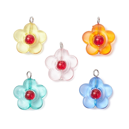 Цветочные прозрачный акрил подвески, с железными петлями