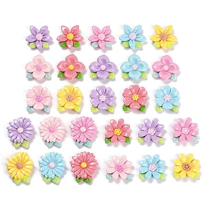 Непрозрачные кабошоны из смолы, цветок