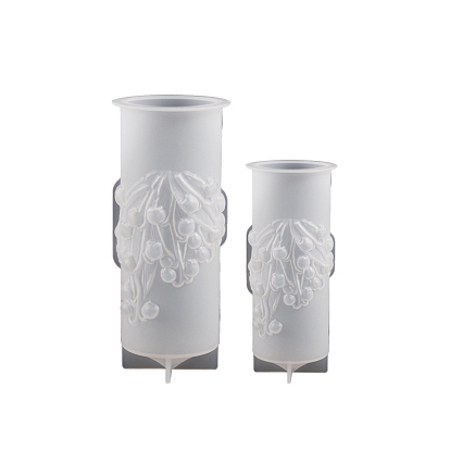 DIY Silicone Candle Molds, for Scented Candle Making, Column with Lily of Valley