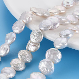 Natural Keshi Pearl Beads Strands, Cultured Freshwater Pearl, 8 Shape, Nuggets