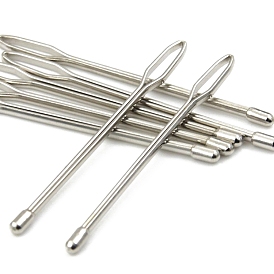 Iron Bodkin Threader, Easy Pull Drawstring Threader with Tweezer for Elastics Sewing Accessories, Self-Locking Tweezers Clip