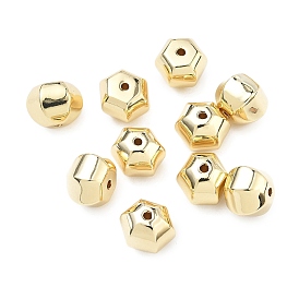 Шестигранные латунные бусины, долговечный, стойки покрытие, без свинца и без кадмия