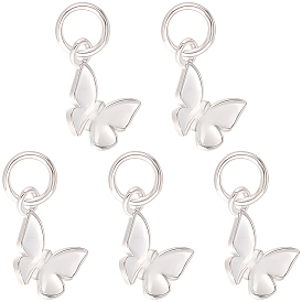 5шт. 925 подвески из стерлингового серебра, серебряный цвет гальваническим, с прыжковых колец