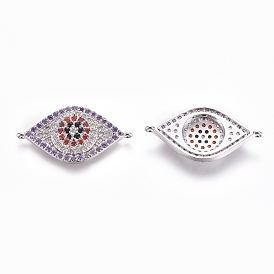 Соединители из латуни с микропаве и кубическим цирконием, злые глаза