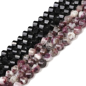 Натуральный турмалин бисер нитей, граненые, твист