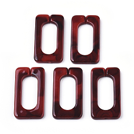 Акриловые связей кольца, разъемы для быстрой связи, для изготовления поперечных цепей, Стиль имитация драгоценных камней, прямоугольные