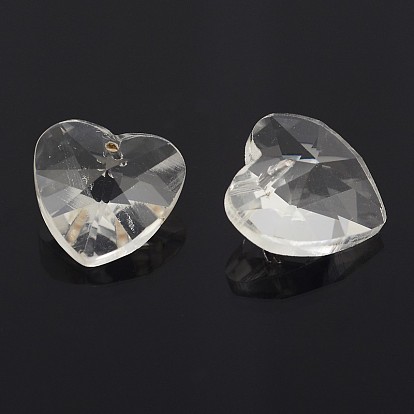 Faceted Heart Glass Charms