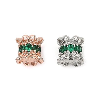 Латунные микро проложить кубического циркония бусы, цветок, долговечный, стойки покрытие