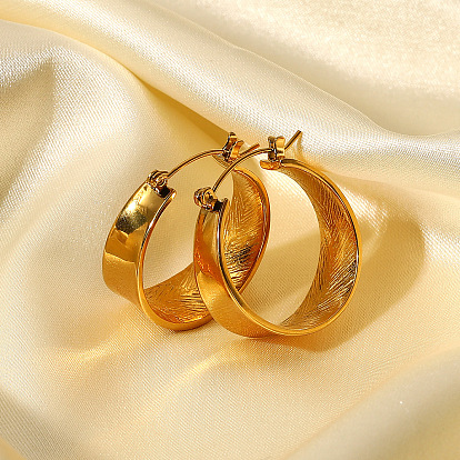 18K Gold Plated Stainless Steel Hoop Earrings - Minimalist, Sleek, Chic.