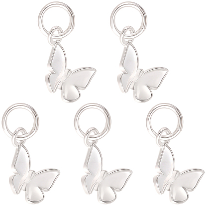 5шт. 925 подвески из стерлингового серебра, серебряный цвет гальваническим, с прыжковых колец