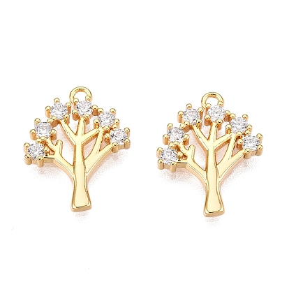 Латунные микропаве прозрачные кубические циркониевые подвески, дерево