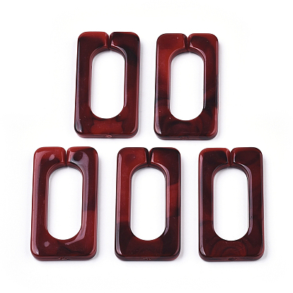 Акриловые связей кольца, разъемы для быстрой связи, для изготовления поперечных цепей, Стиль имитация драгоценных камней, прямоугольные