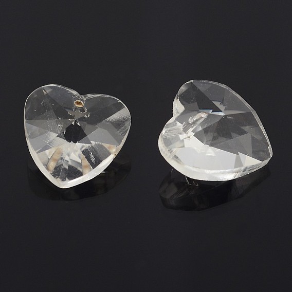 Faceted Heart Glass Charms