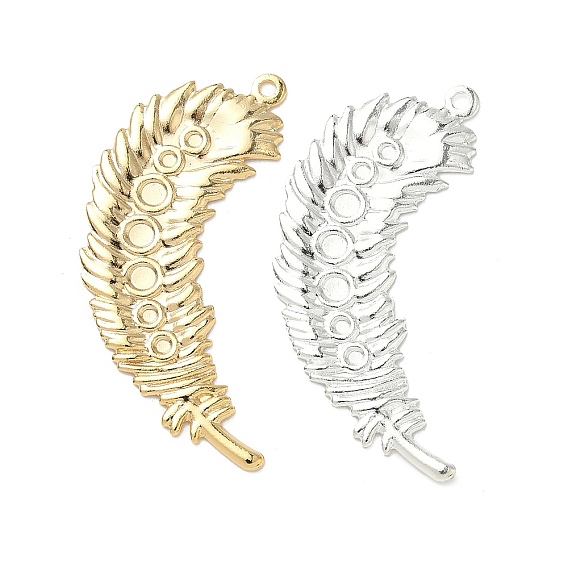 Латунные подвески кабошоны оправы, без свинца и без кадмия, перо