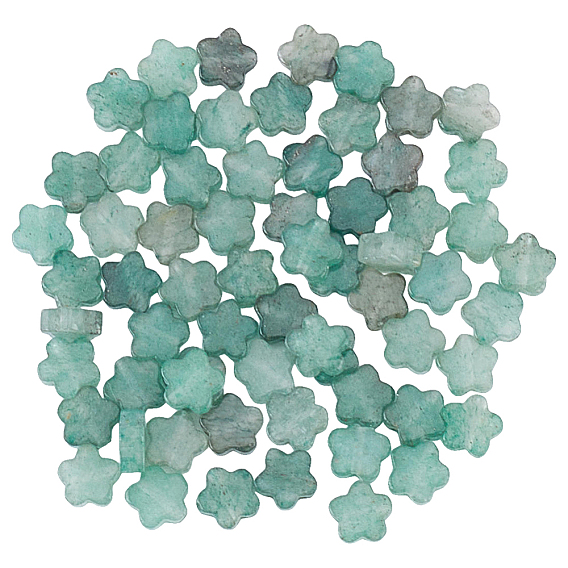 Brins de perles de quartz vert naturel, fleur de prune