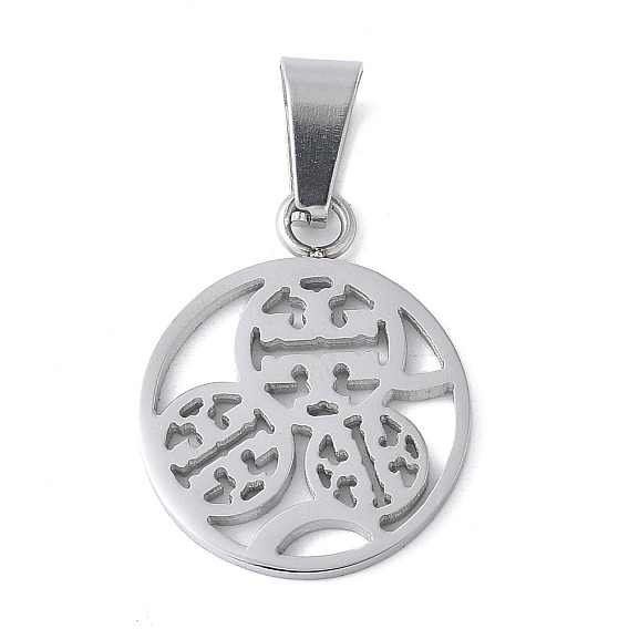 304 подвески из нержавеющей стали, полые плоские круглые прелести, анти-тускнение