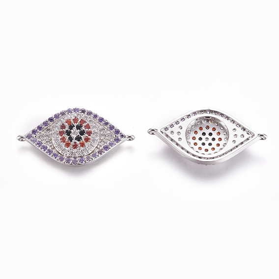 Соединители из латуни с микропаве и кубическим цирконием, злые глаза