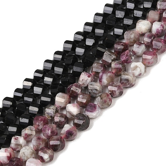 Натуральный турмалин бисер нитей, граненые, твист