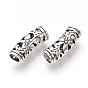 Tibetan Style Alloy Tube Beads, Cadmium Free & Lead Free,, Hollow, Large Hole Beads