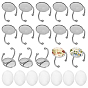 DIY Oval Cuff Ring Kits, including  304 Stainless Steel Pad Ring Setting, Glass Cabochons