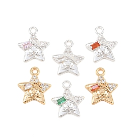 Латунные микро проложить кубического циркония подвески, звезды прелести, настоящее 18k позолоченное/925 посеребренное