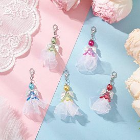 Подвесные украшения из акрила, стекла и полиэстера в виде ангела, с цинковым сплавом застежками омаров коготь