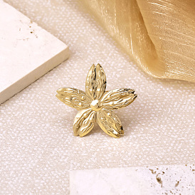 Offene Manschettenringe aus Eisen mit Blumenmuster für Damen