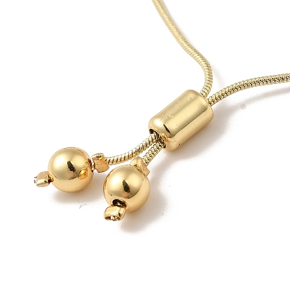 Rhinestone Round Beaded Slider Bracelets, Real 18K Gold Plated Brass Jewelry for Women