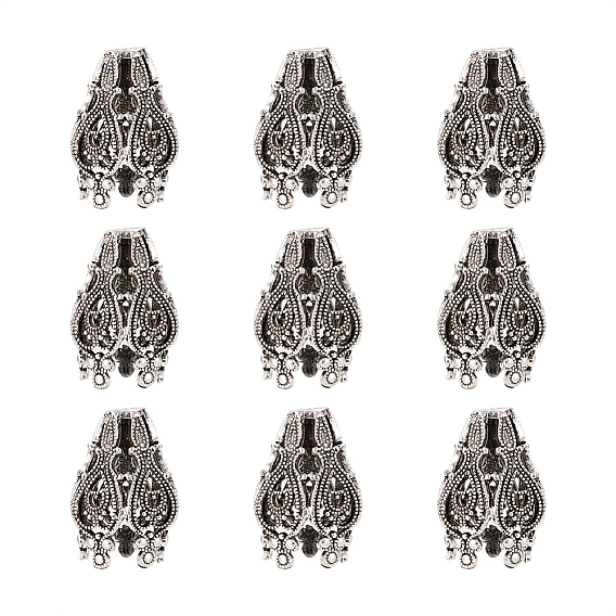 Шапочки и конусы для бусин, латунные, 5-лепесток, цветок