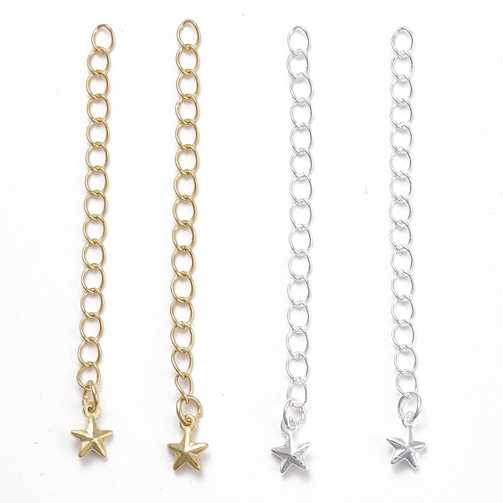 Brass Chains Extender, with Star Charms