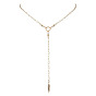 Cadena de latón lariat collares, con cuentas de plástico, collares con colgante de plumas