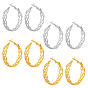 4 пары 2 цветные железные серьги-кольца