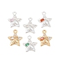 Латунные микро проложить кубического циркония подвески, звезды прелести, настоящее 18k позолоченное/925 посеребренное