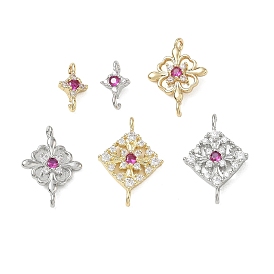 Pendentifs strass en laiton, charmes de fleurs
