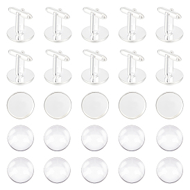 16шт. латунная пуговица для манжет, фурнитура запонки, аксессуары для одежды, с 16 стеклянными кабошонами