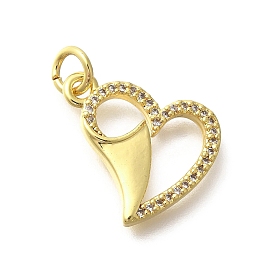 Латунные микропаве прозрачные подвески с фианитом, сердце прелести, с целью перехода в кольце