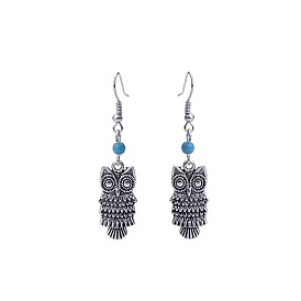 Vintage Owl and Starfish Turquoise Earrings for Women