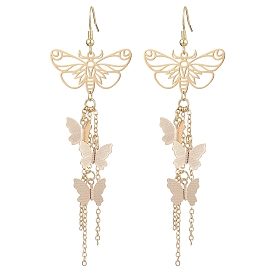 Butterfly Brass Charm Dangle Earrings for Women