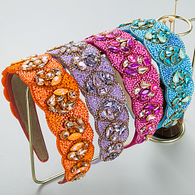 Colorful Baroque Rhinestone Headband for Women, Fashionable European and American Style Hair Accessories