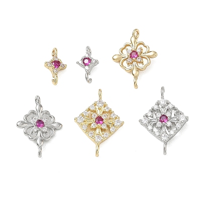 Pendentifs strass en laiton, charmes de fleurs